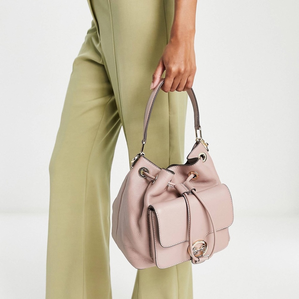 leather front pocket bucket bag | paul costelloe
